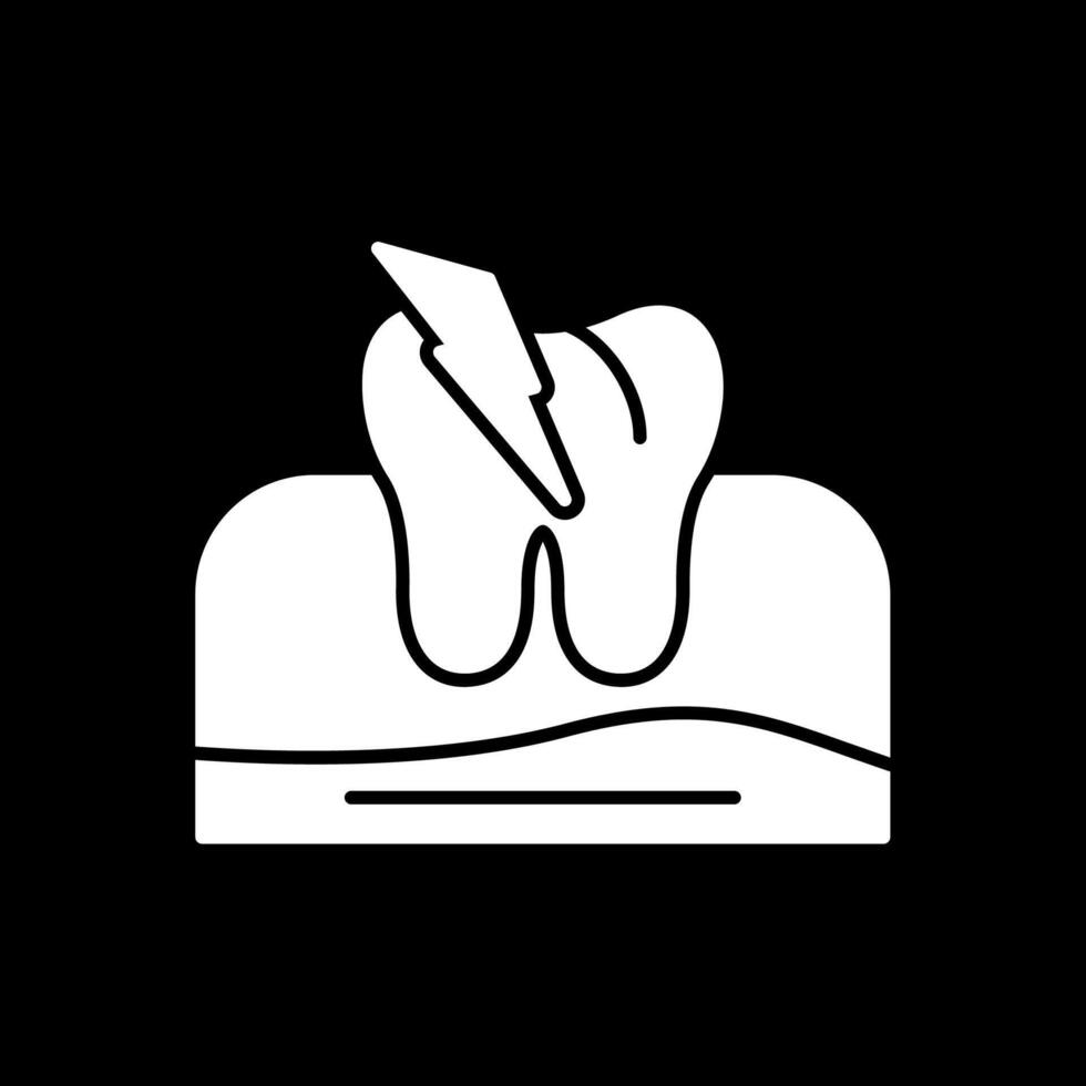 Toothache Glyph Inverted Icon vector