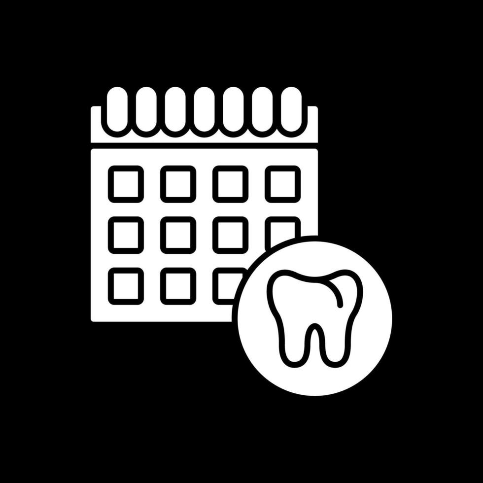 Dental Schedule Glyph Inverted Icon vector