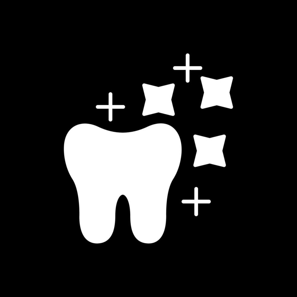 Tooth Whitening Glyph Inverted Icon vector