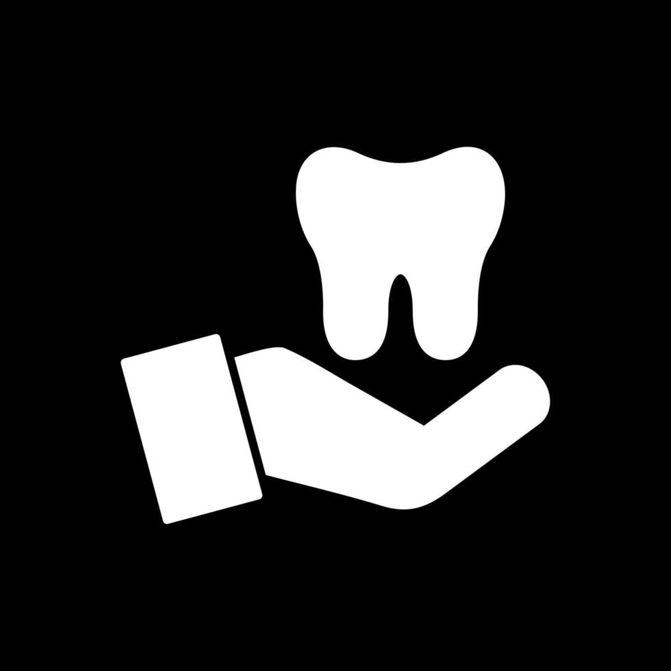 Dental Care Glyph Inverted Icon vector