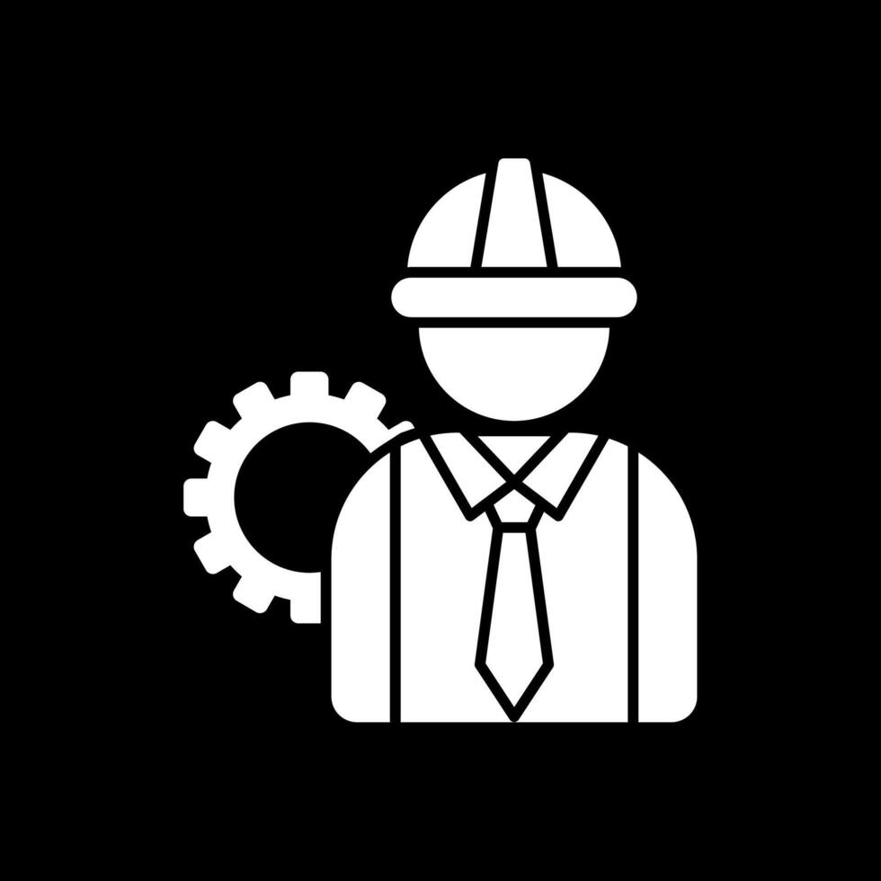 Engineer Glyph Inverted Icon vector