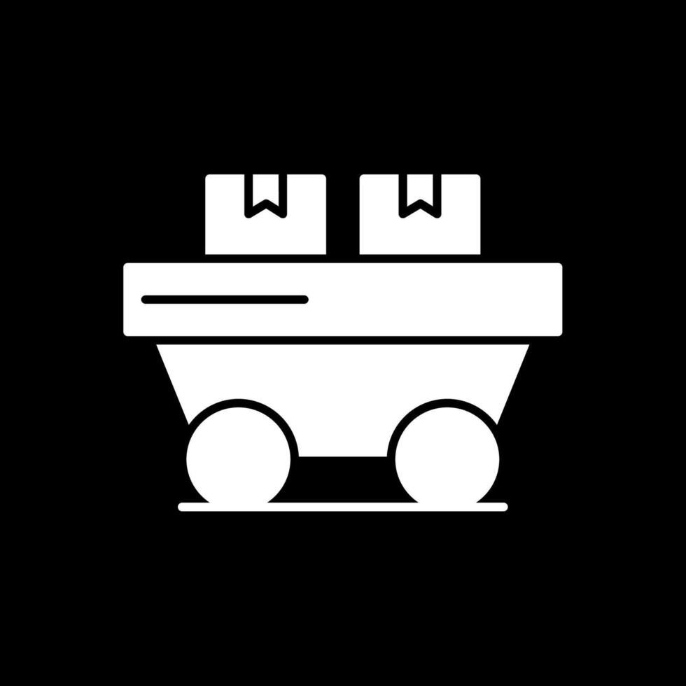 Trolley Glyph Inverted Icon vector