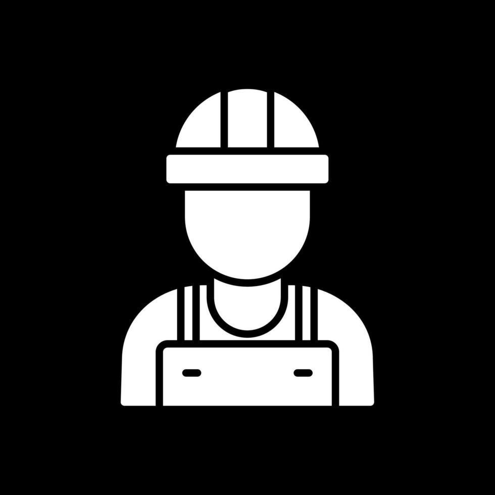 Worker Glyph Inverted Icon vector