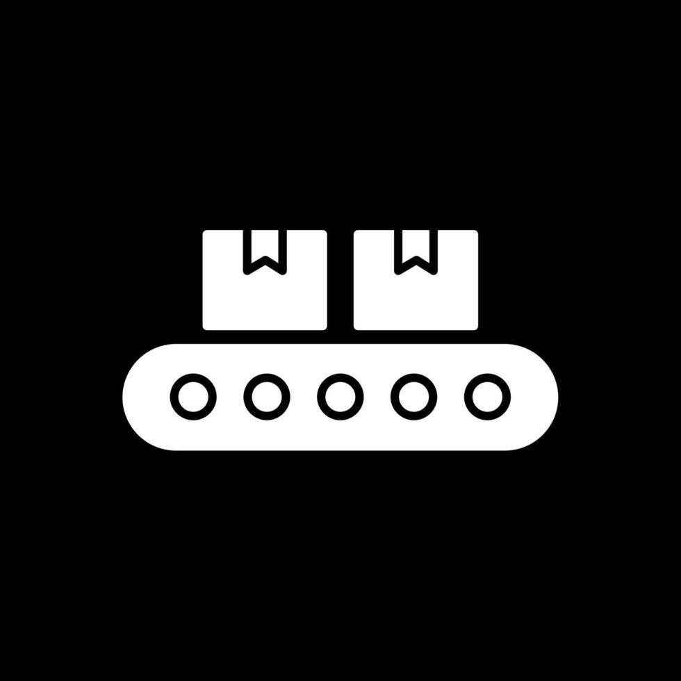 Conveyor Glyph Inverted Icon vector