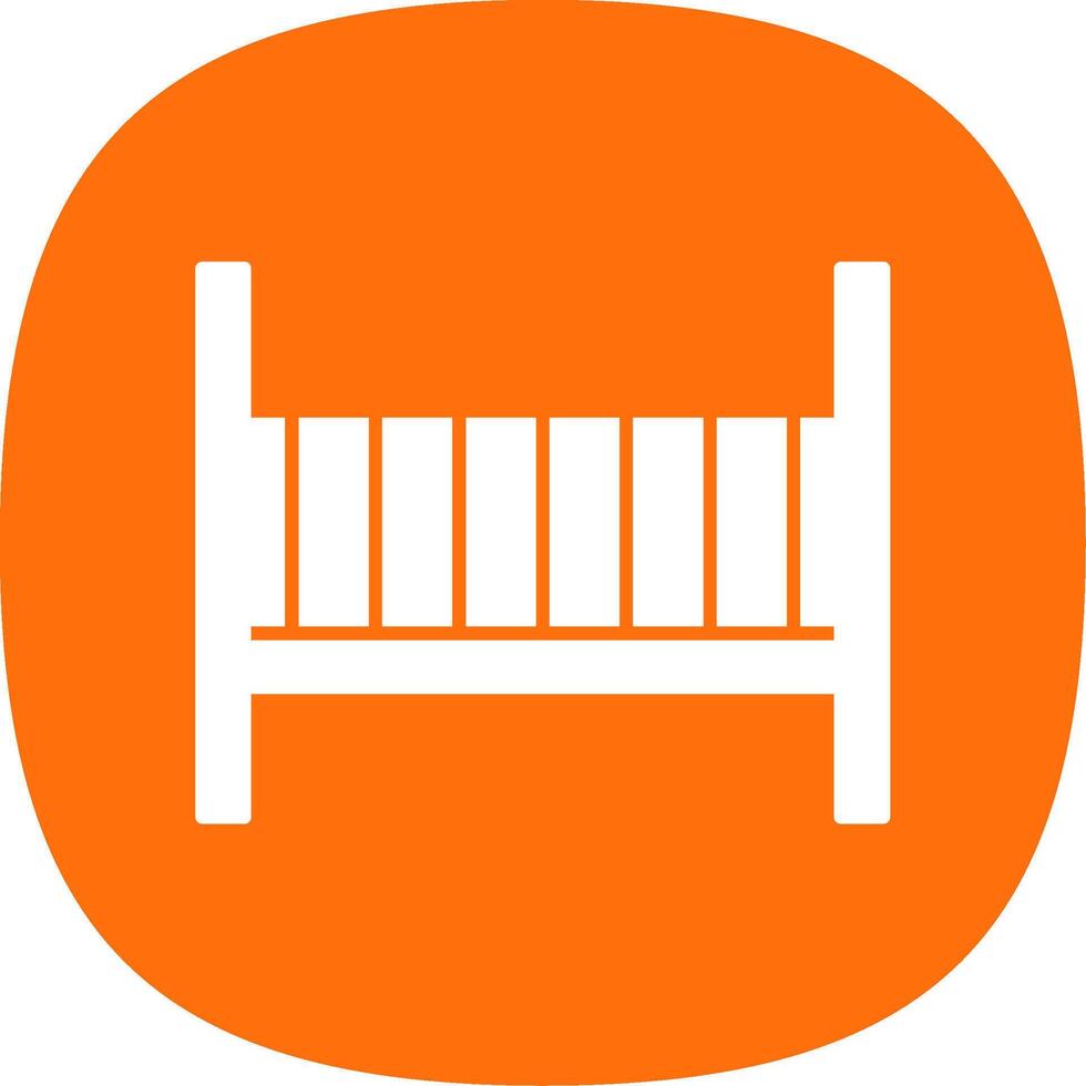 Baby Crib Glyph Curve Icon vector