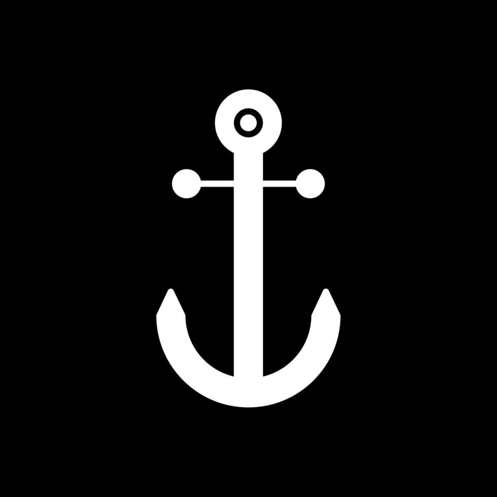 Anchor Glyph Inverted Icon vector