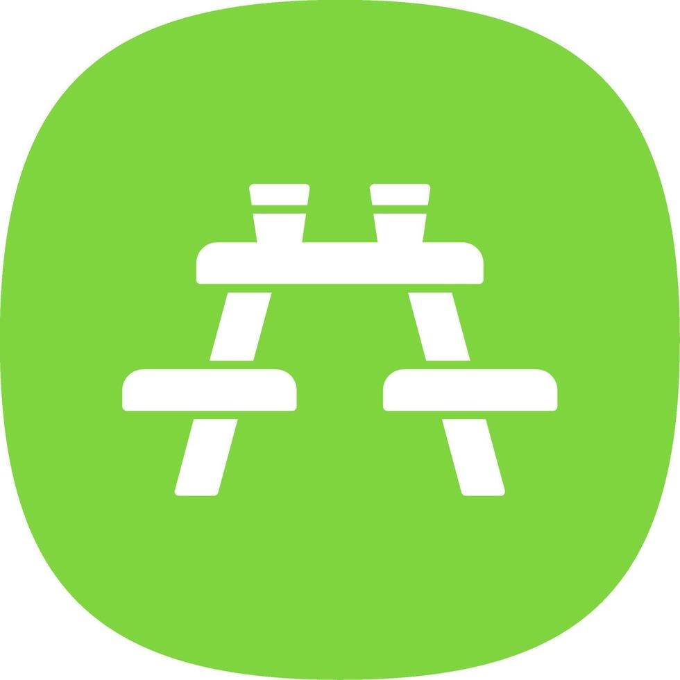 Picnic Table Glyph Curve Icon vector
