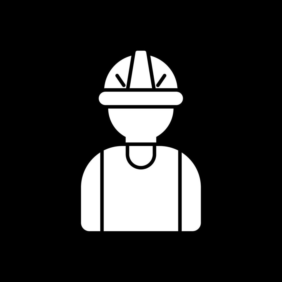 Worker Glyph Inverted Icon vector