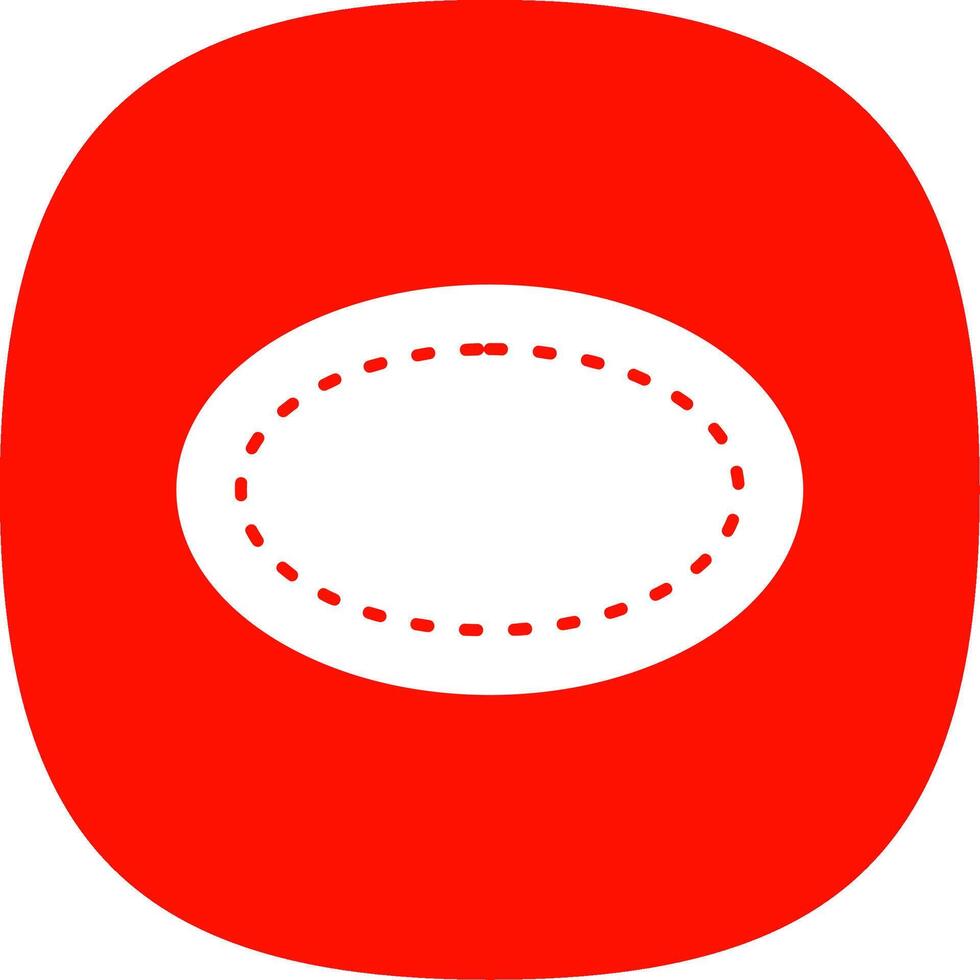 oval glifo curva icono vector