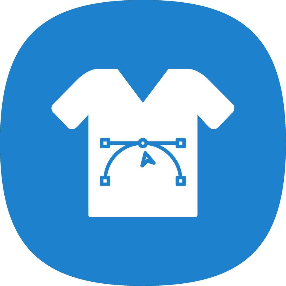 Shirt Design Glyph Curve Icon vector