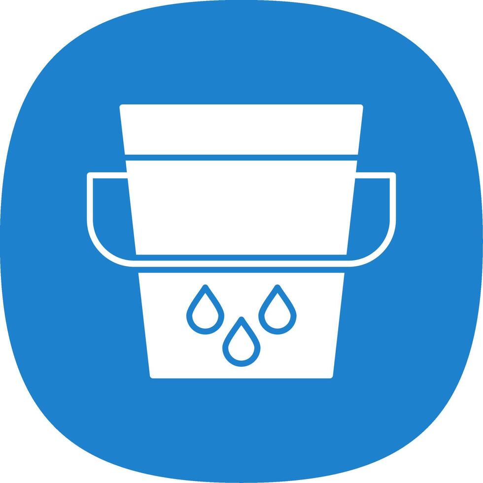 Water Bucket Glyph Curve Icon vector