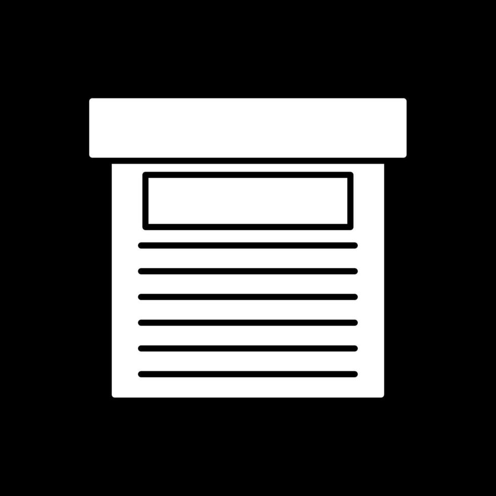 Storage Box Glyph Inverted Icon vector