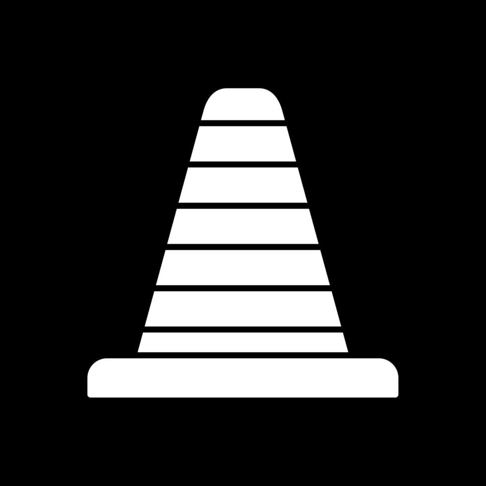 Traffic Cone Glyph Inverted Icon vector