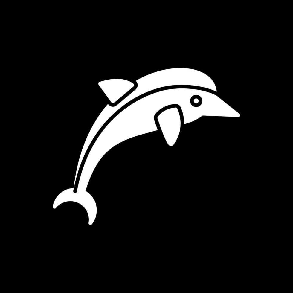 icono de glifo de delfín invertido vector