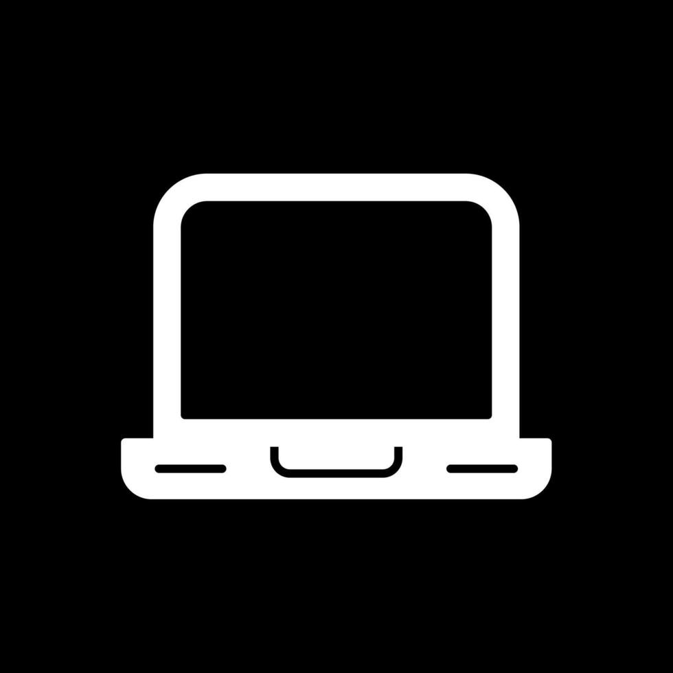 Laptop Glyph Inverted Icon vector