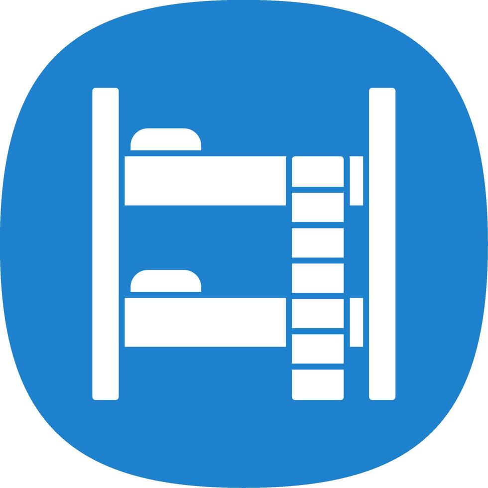 Bunk Bed Glyph Curve Icon vector