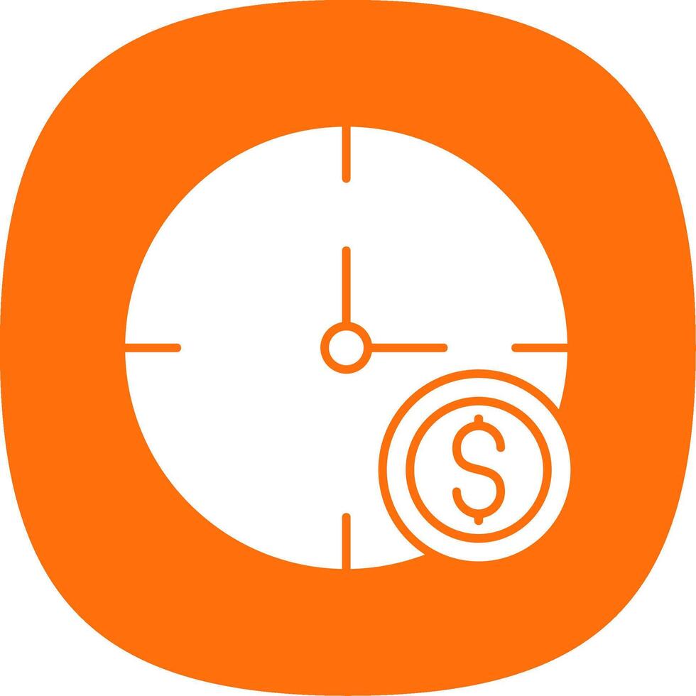 Time Is Money Glyph Curve Icon vector