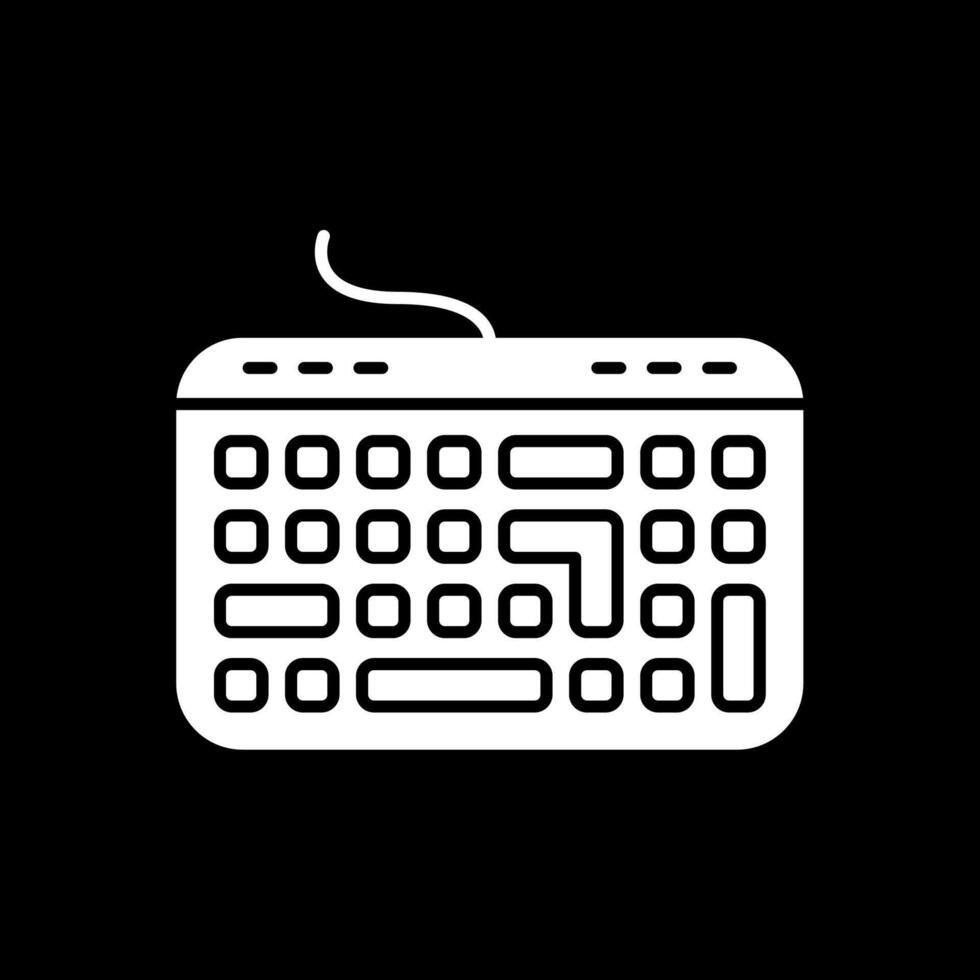 Keyboard Glyph Inverted Icon vector