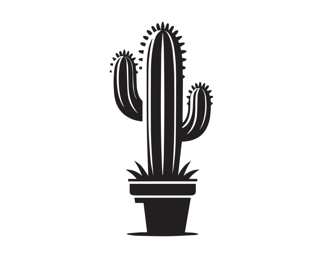 cactus silhouette icon graphic logo design vector