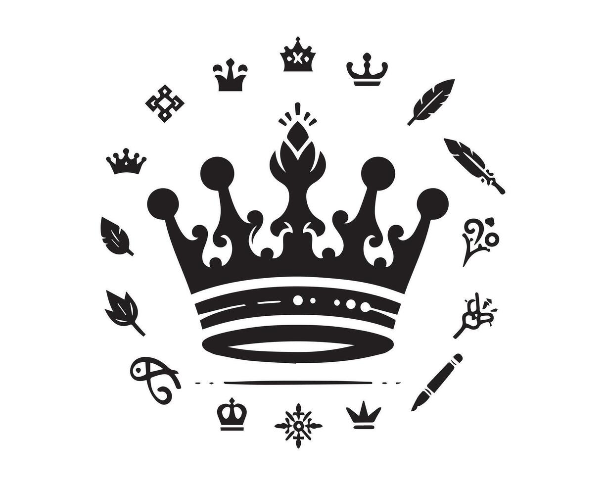 Crown silhouette icon graphic logo design vector