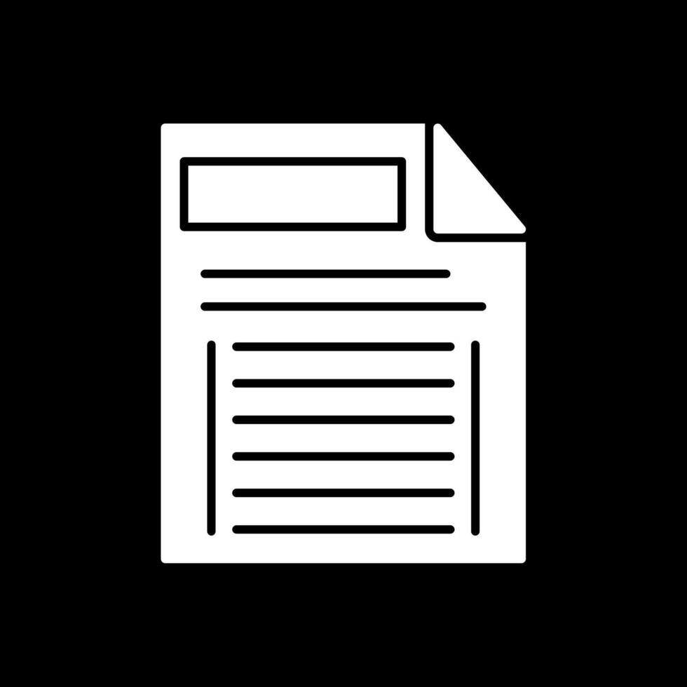 Task Glyph Inverted Icon vector