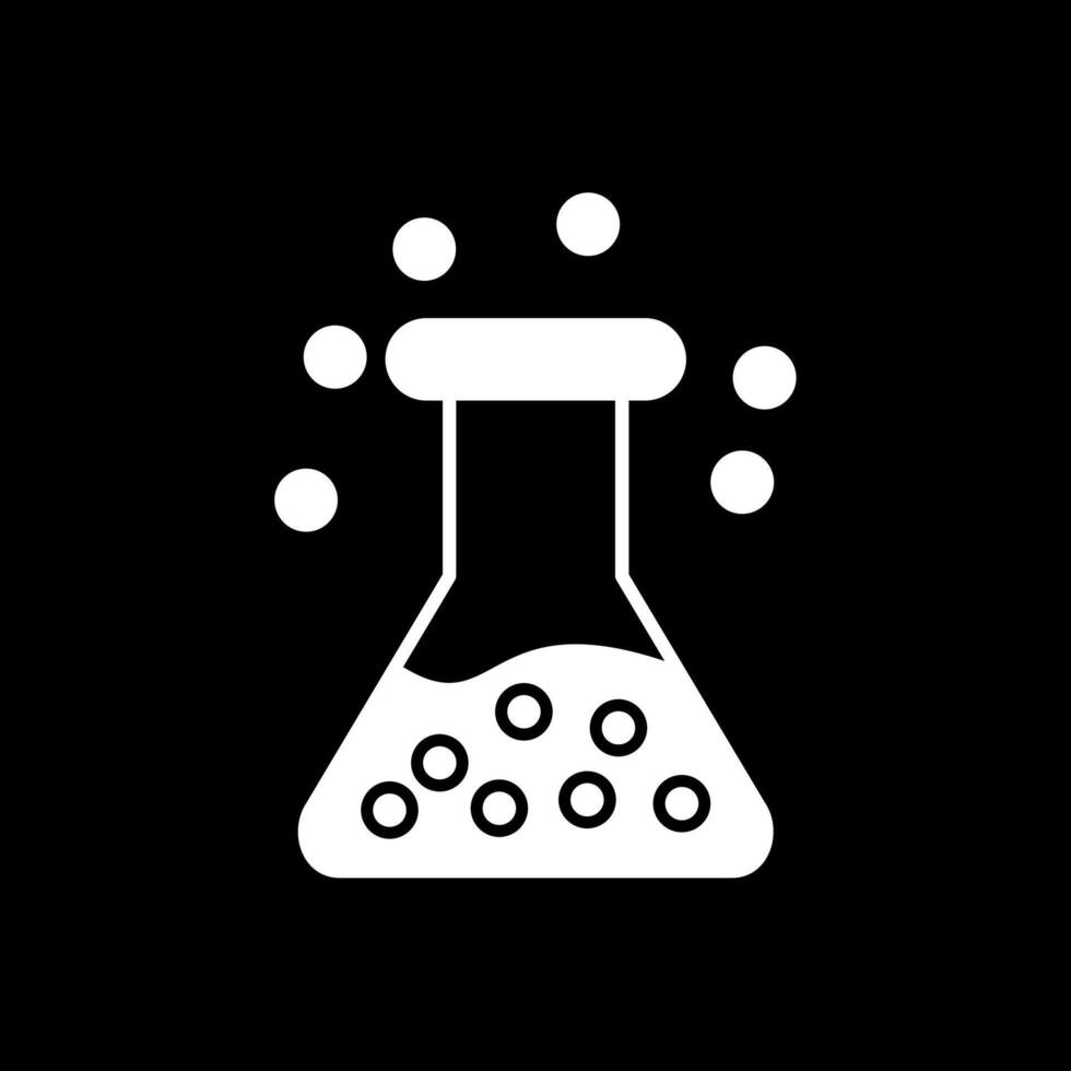 Flask Glyph Inverted Icon vector