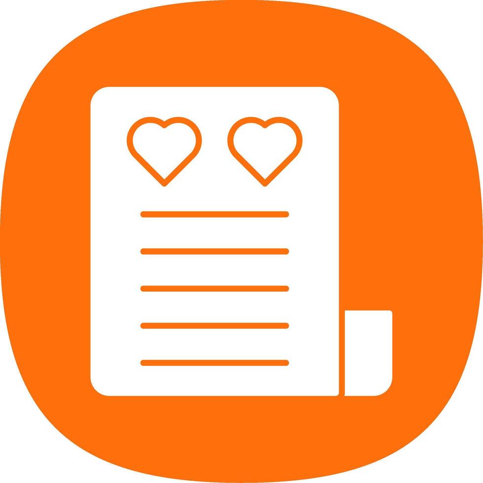 Love Letter Glyph Curve Icon vector