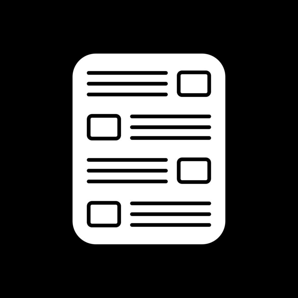 List Glyph Inverted Icon vector