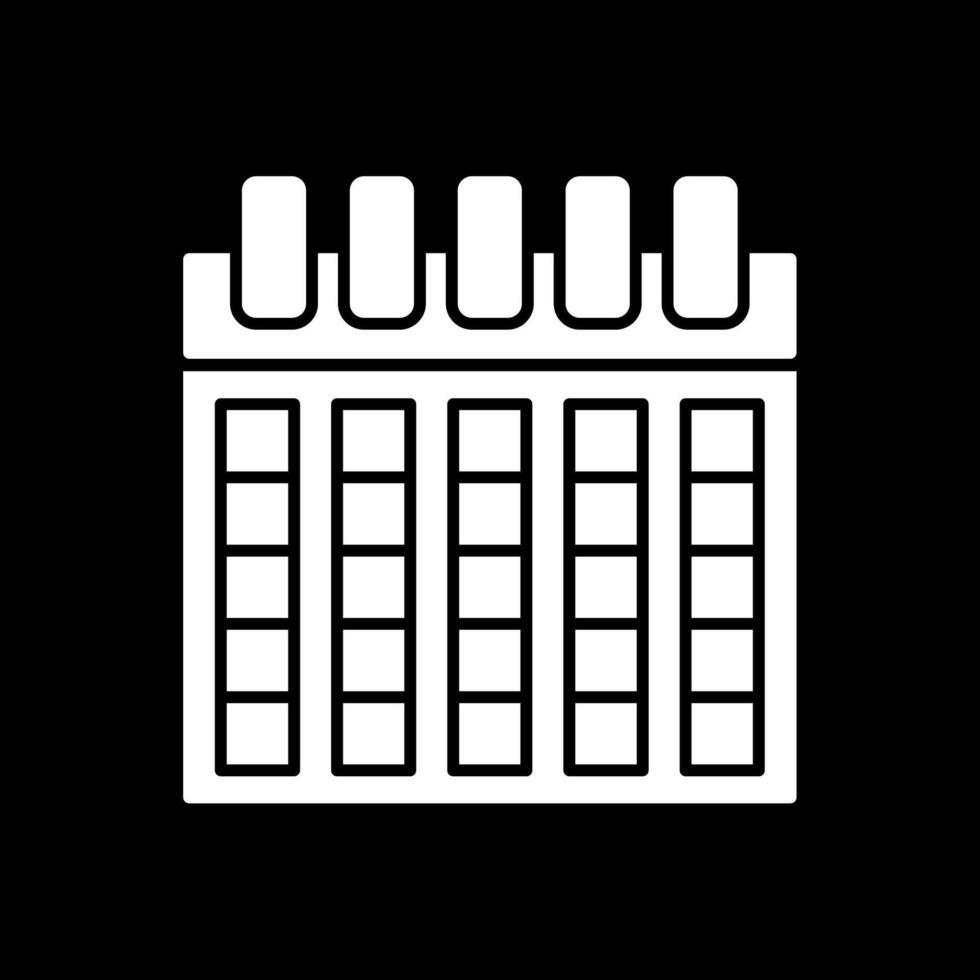 Schedule Glyph Inverted Icon vector