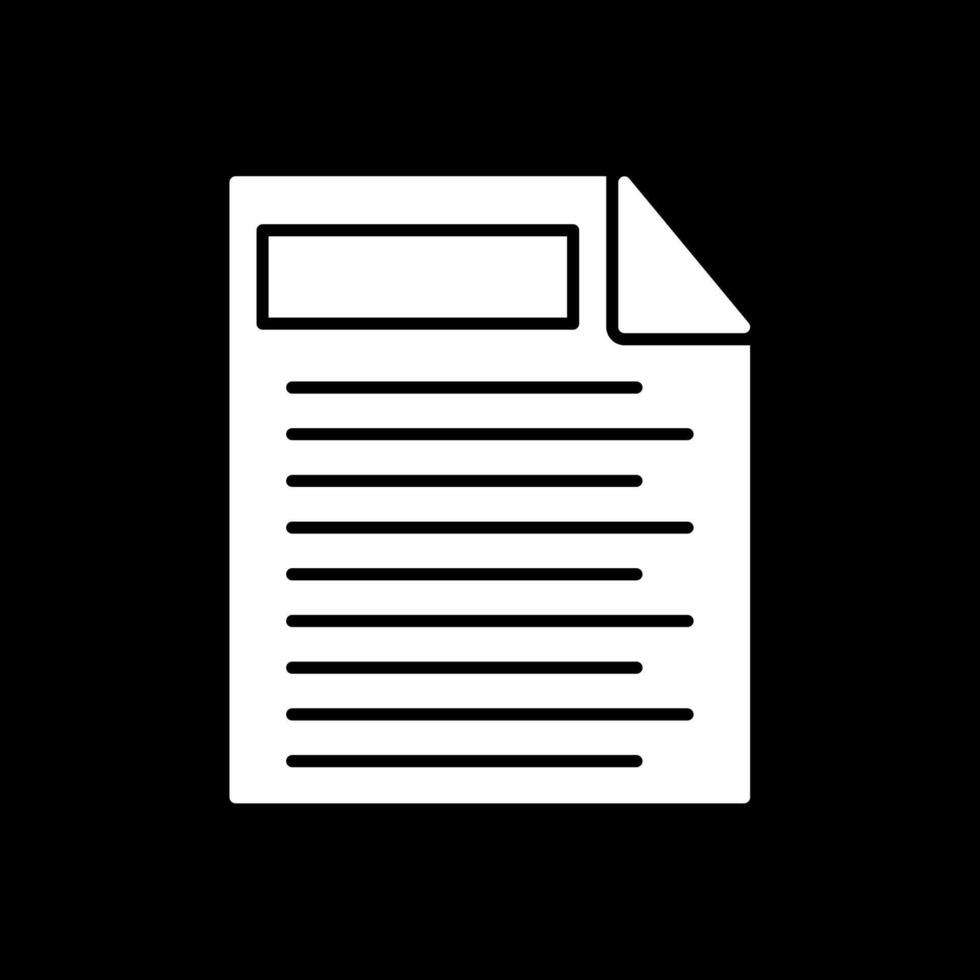 Note Glyph Inverted Icon vector