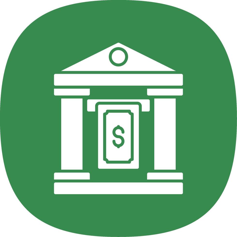 Cash Withdraw Glyph Curve Icon vector