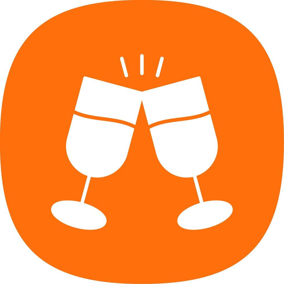 Cheers Glyph Curve Icon vector