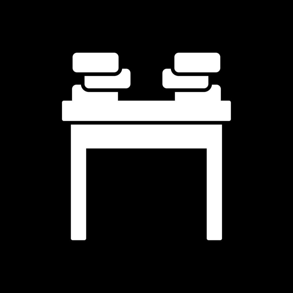 School Desk Glyph Inverted Icon vector