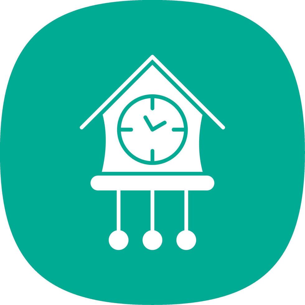 Cuckoo Clock Glyph Curve Icon vector