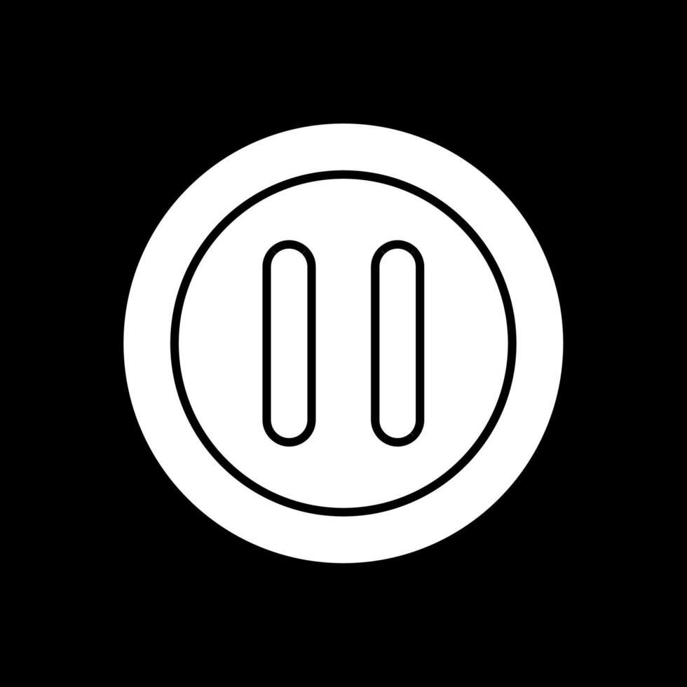 Pause Glyph Inverted Icon vector
