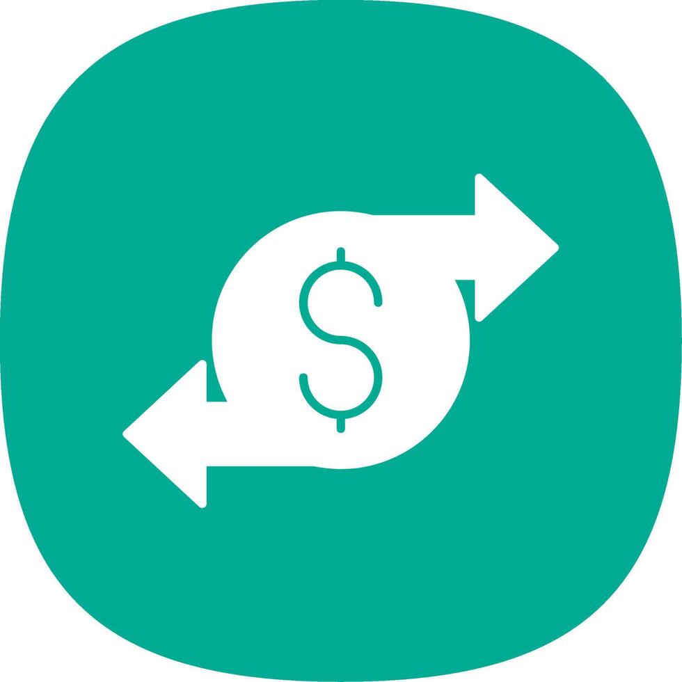 Money Transfer Glyph Curve Icon vector