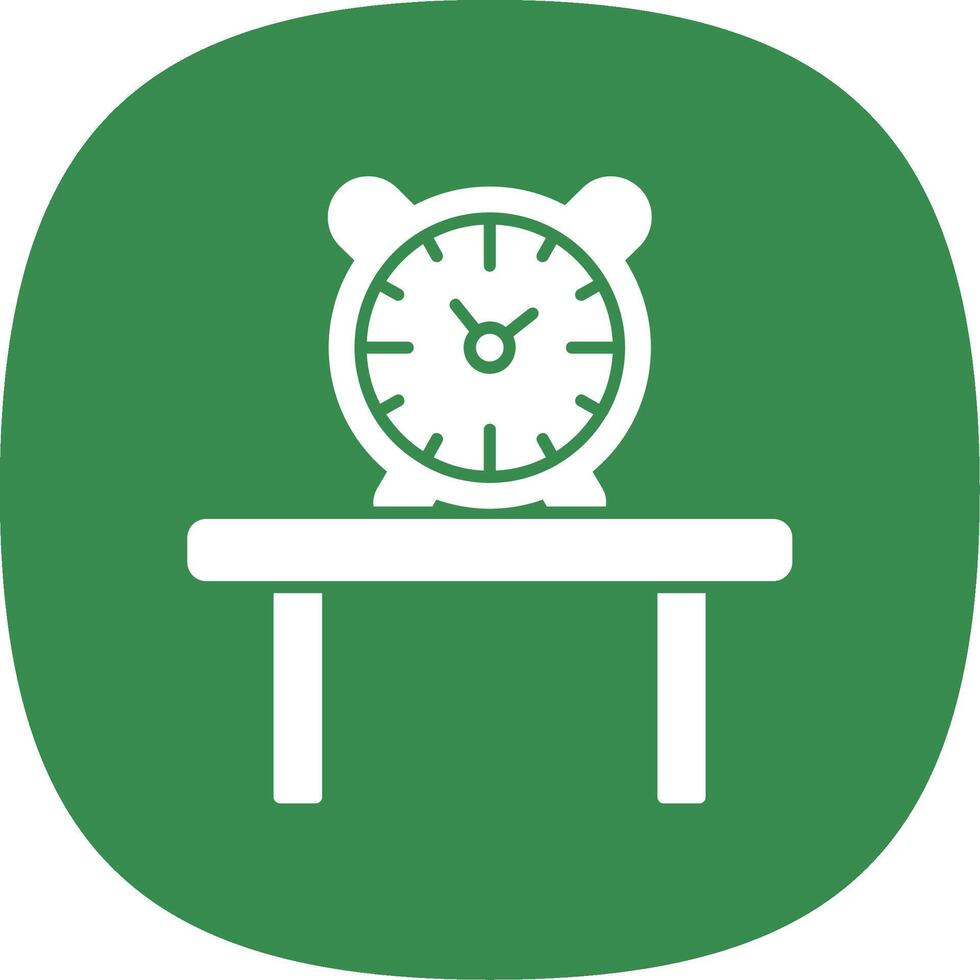 mesa reloj glifo curva icono vector