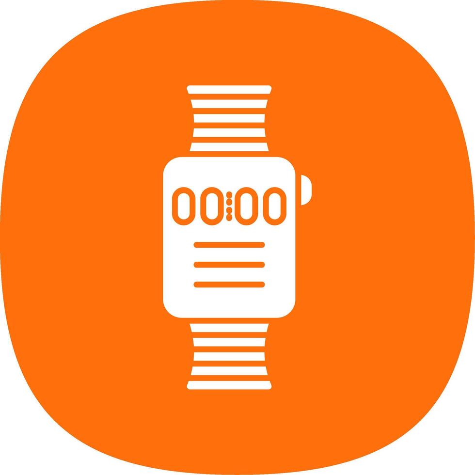 Smart Watch Glyph Curve Icon vector