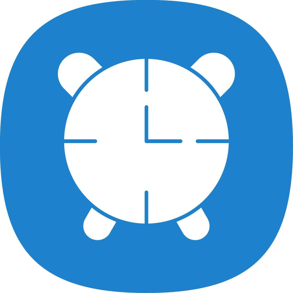 Alarm Clock Glyph Curve Icon vector