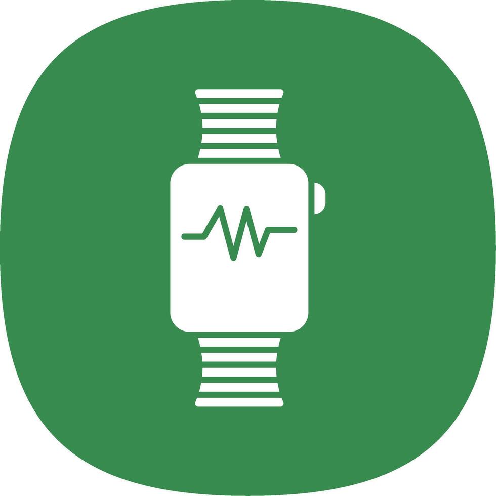 Fitness Watch Glyph Curve Icon vector