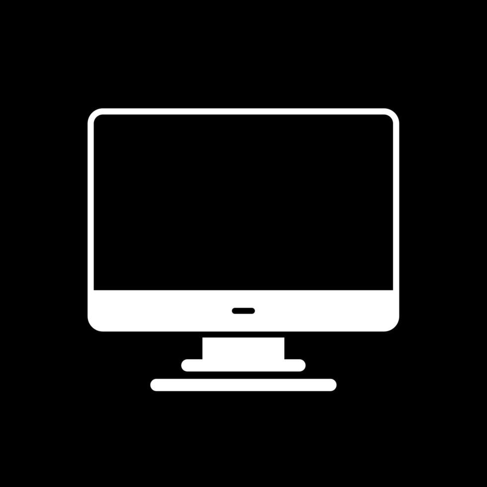 Personal computer Glyph Inverted Icon vector