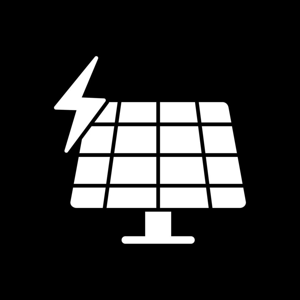 Solar Panel Glyph Inverted Icon vector