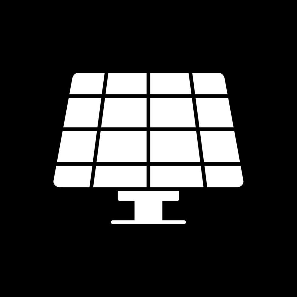 Solar Panel Glyph Inverted Icon vector