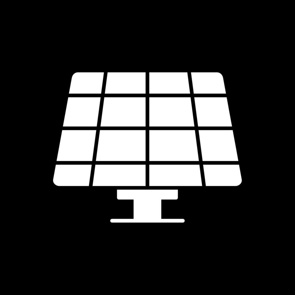 Solar Panel Glyph Inverted Icon vector