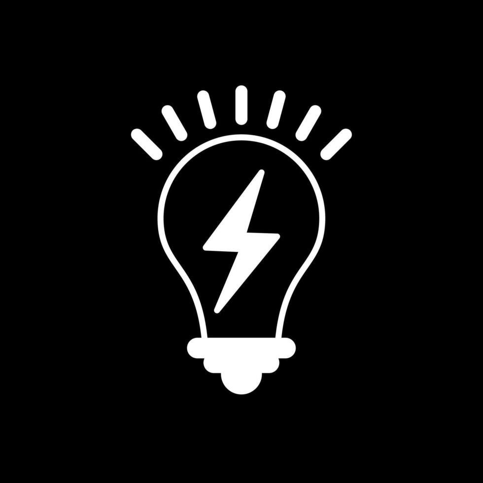 Light Bulb Glyph Inverted Icon vector