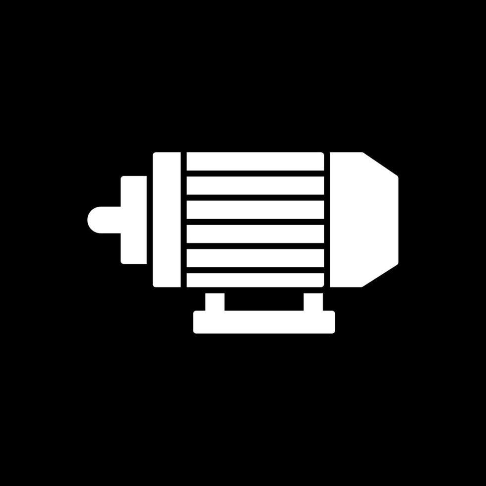 Electric Motor Glyph Inverted Icon vector