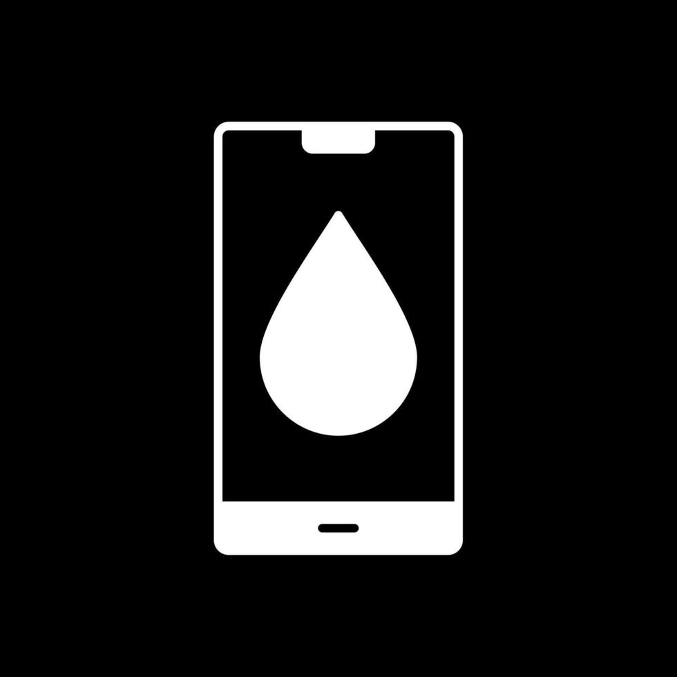 Water Drop Glyph Inverted Icon vector