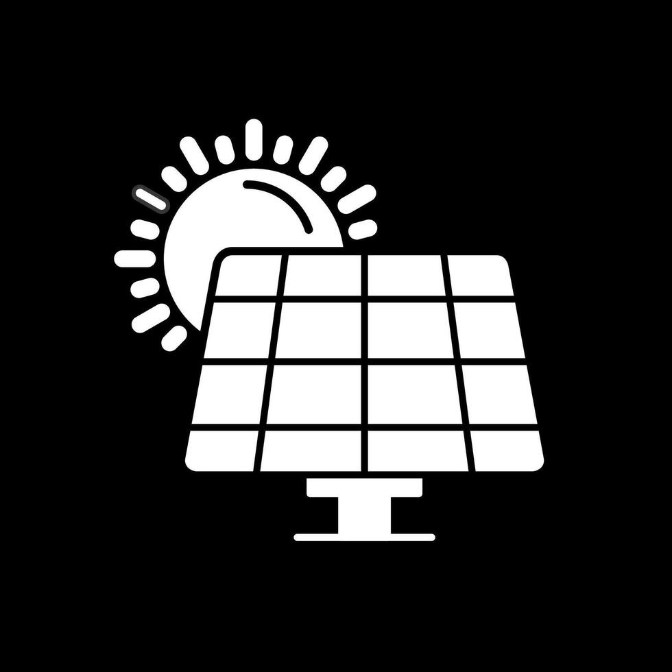 Solar Panel Glyph Inverted Icon vector