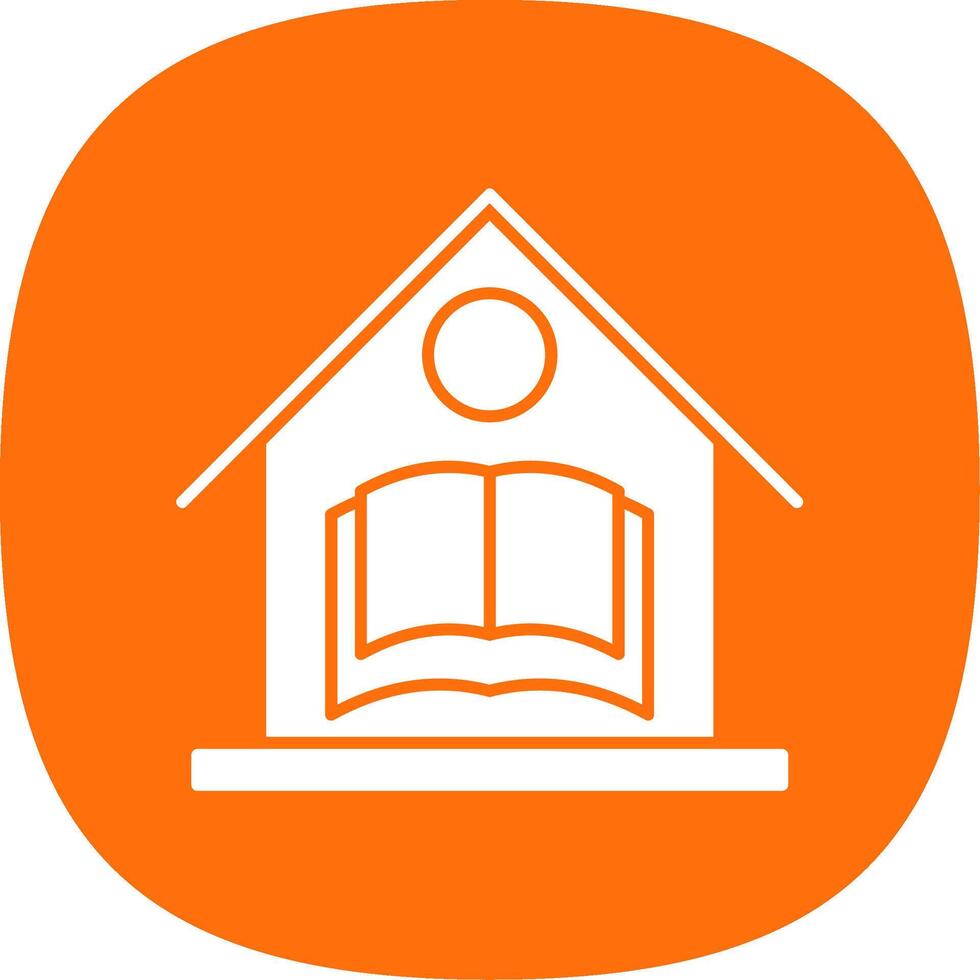 Home School Glyph Curve Icon vector