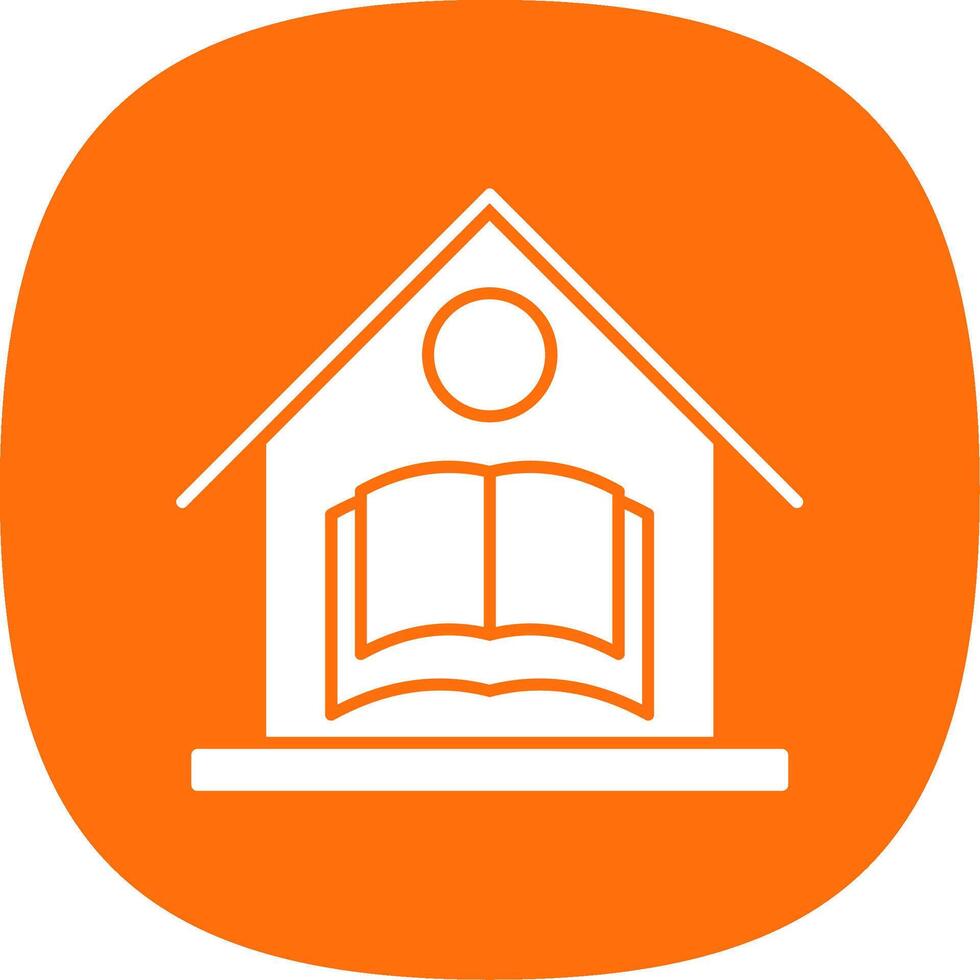 Home School Glyph Curve Icon vector